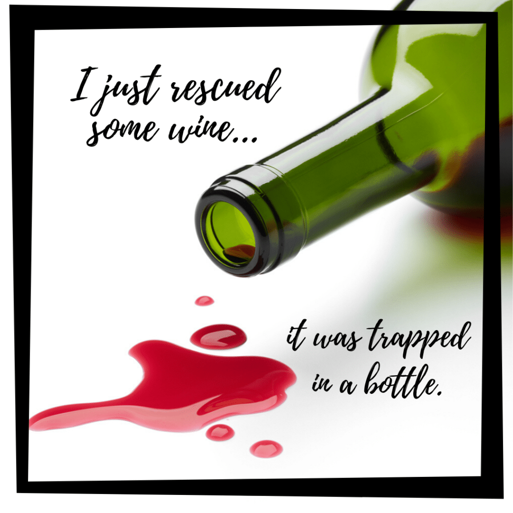 a funny picture of spilled wine