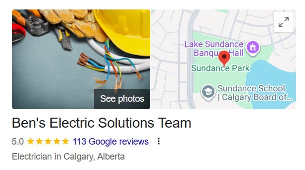 Ben's Google Listing